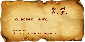 Kolacsek Fanni névjegykártya