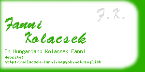 fanni kolacsek business card